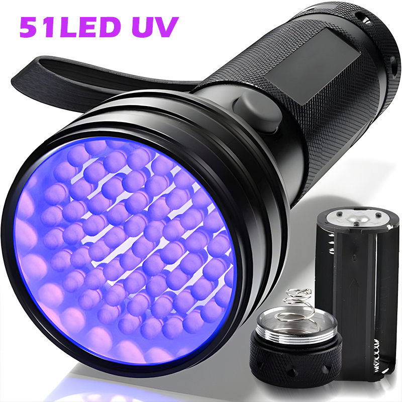 Pet Beds - 9/12/21/51 LED Portable UV Zaklamp Zwart