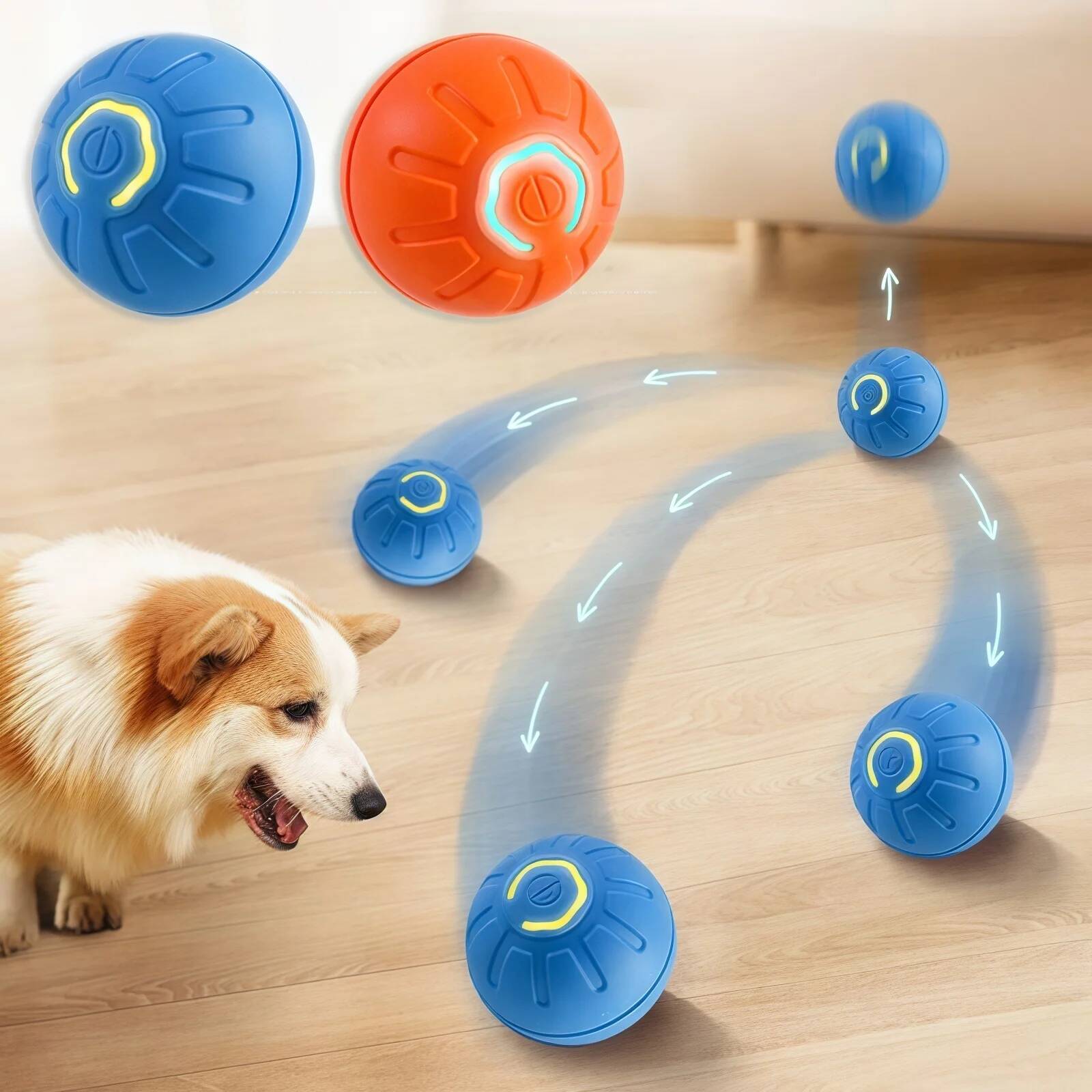 Automatic Moving Dog Ball - Slimme Hondenspeelgoedbal Elektronisch Interactief Huisdierspeelgoed Bewegende