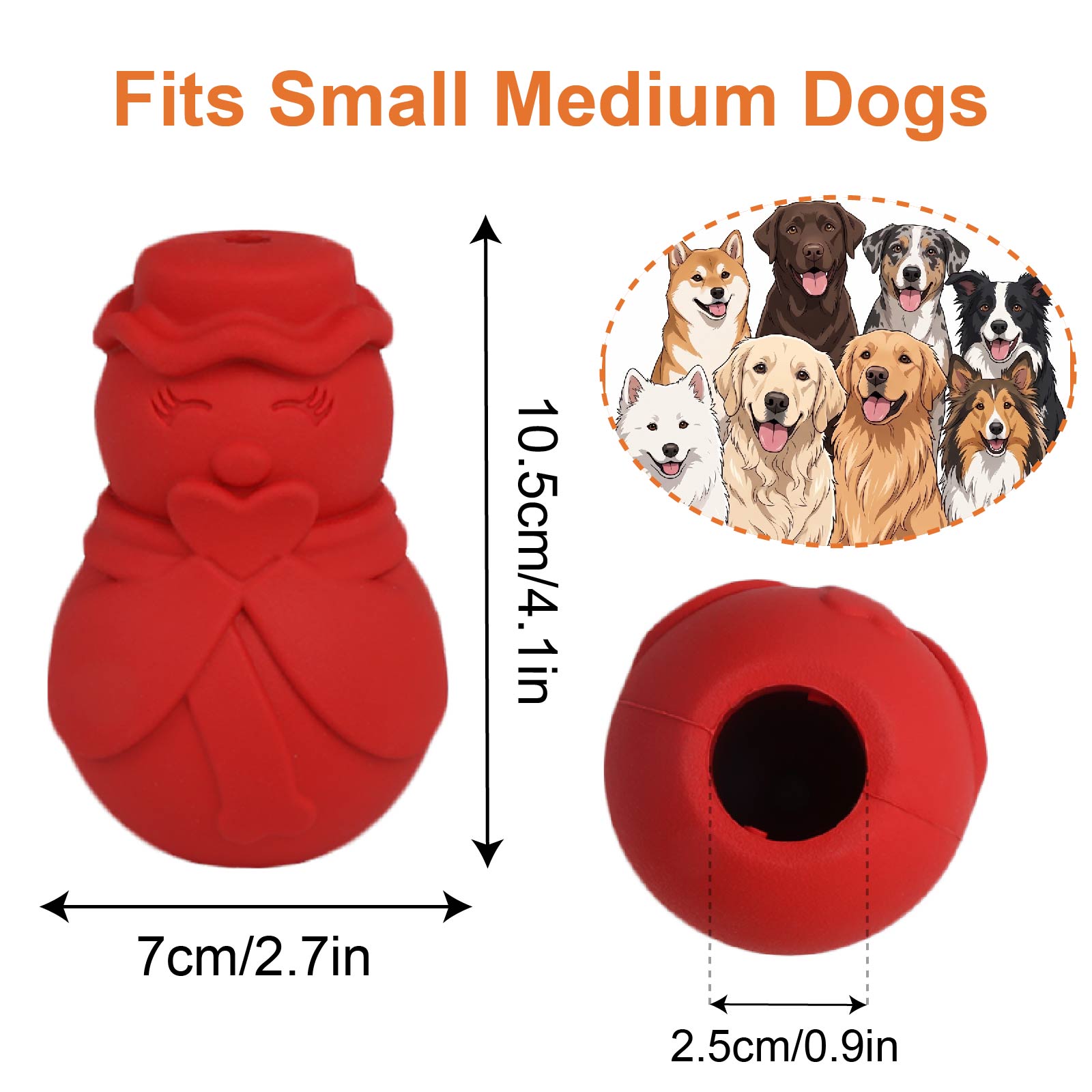 Rubber Treat Dispensing Dog Toy - Sneeuwpop Hondenspeelgoed, Interactief Hondenspeelgoed met Traktatieautomaat,