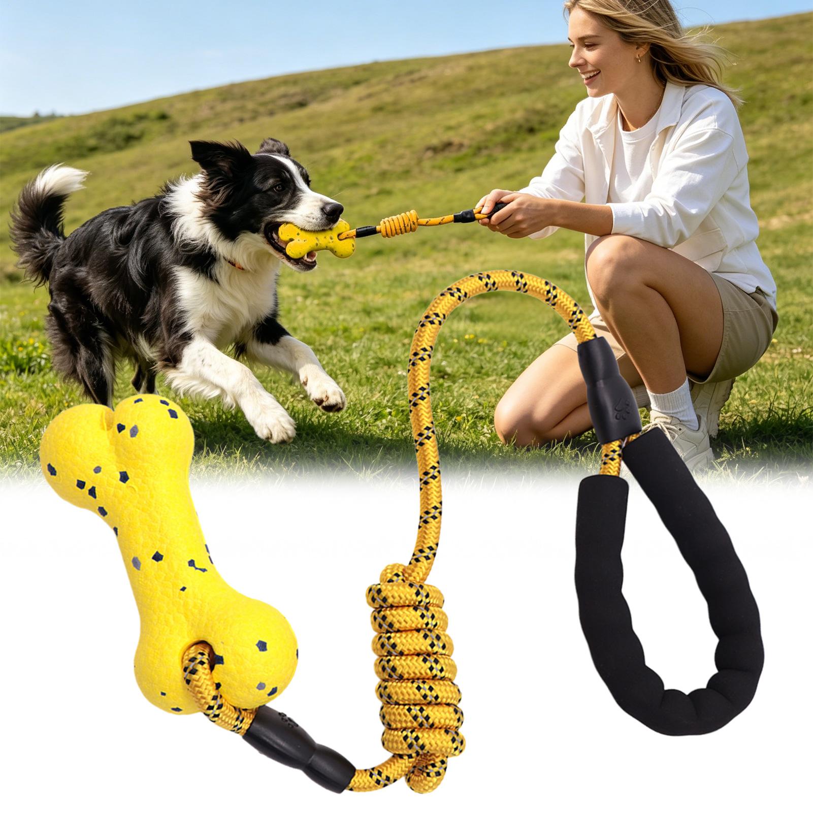 Dog Rope Toy Aggressive Chewers - Tug-of-war hondenspeelgoed interactief bot hondenbenodigdheden stevige