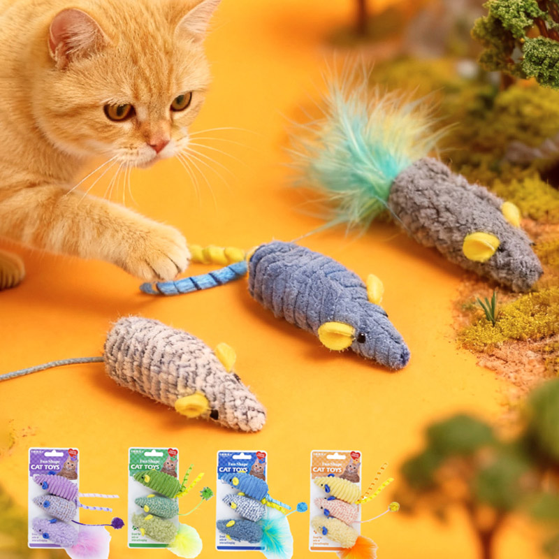 3pcs Realistische Muis Pluche  - Catnip Interactive Plush Mouse recensie en prijs