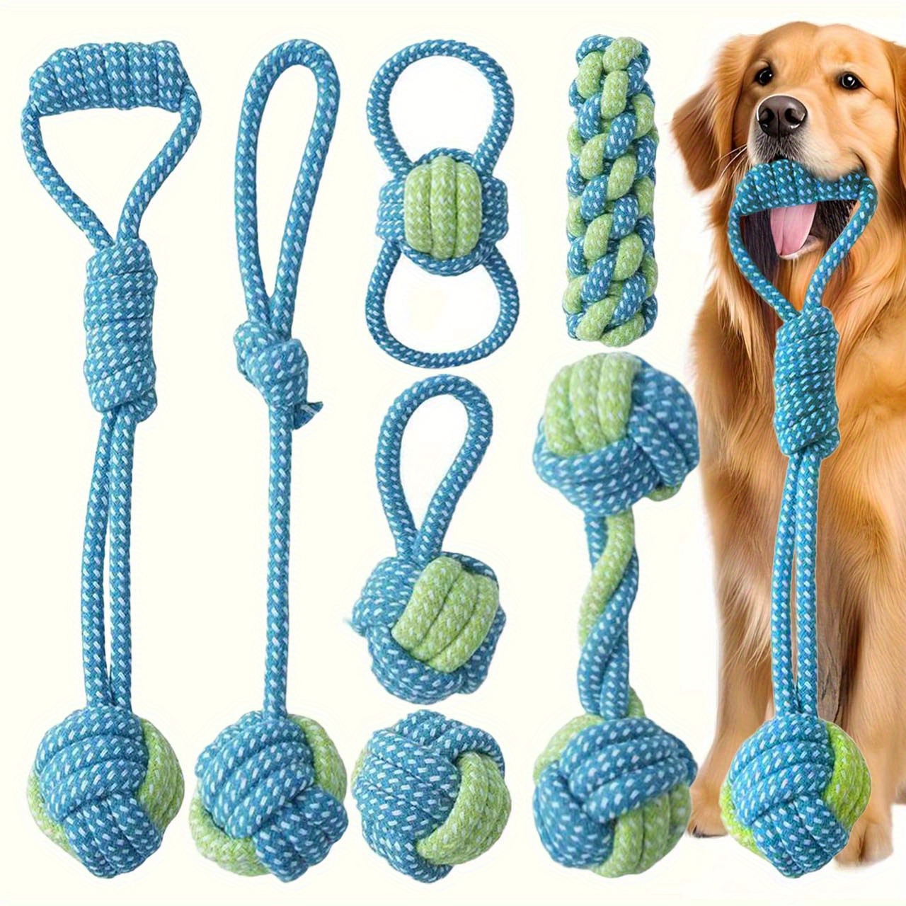 7 stuks interactief knoopspeel - Dog Rope Toy Aggressive Chewers recensie en prijs